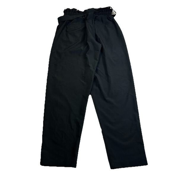 Albion Bow Belt Ankle Pant Womens XS Black Paper Bag Pull On Nylon Stretch - Picture 7 of 9